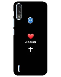 Чехол для Motorola E7 Power с картинкой «Сердце - Jesus» Чехол для Motorola E7 Power с картинкой «Сердце - Jesus»