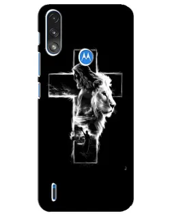 Чехол для Motorola E7 Power с картинкой «Сияющий крест Jesus»