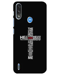 Чехол для Motorola E7 Power с картинкой «Текстовый крест»