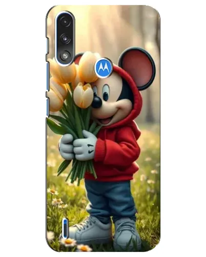 Чехол для Motorola E7 Power с картинкой «Микки с тюльпанами» Чехол для Motorola E7 Power с картинкой «Микки с тюльпанами»