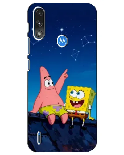 Чехол для Motorola E7 Power с картинкой «Губка Боб и Патрик ночью» Чехол для Motorola E7 Power с картинкой «Губка Боб и Патрик ночью»