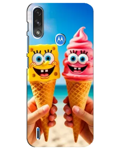 Чехол для Motorola E7 Power с картинкой «Спанч Боб мороженое» Чехол для Motorola E7 Power с картинкой «Спанч Боб мороженое»