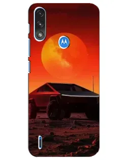 Чехол для Motorola E7 Power с картинкой «Cybertruck на Марсе»