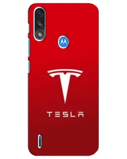 Чехол для Motorola E7 Power с картинкой «Tesla Red Classic»