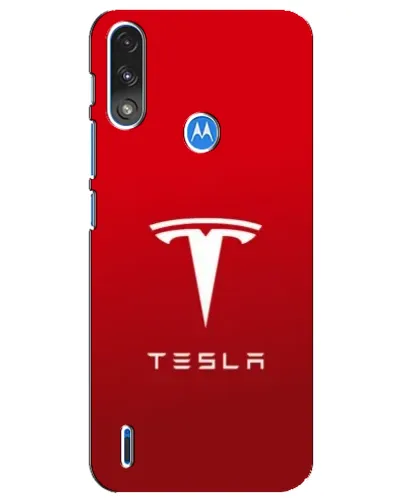 Чехол для Motorola E7 Power с картинкой «Tesla Red Classic»