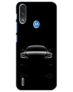 Чехол для Motorola E7 Power с картинкой «Силуэт Tesla Night»