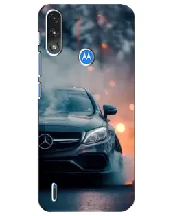 Чехол для Motorola E7 Power с картинкой «Mercedes — ночной город»
