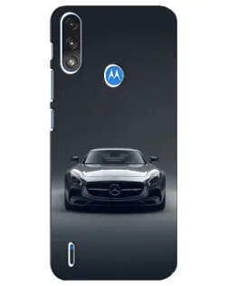 Чехол для Motorola E7 Power с картинкой «Mercedes на черном»