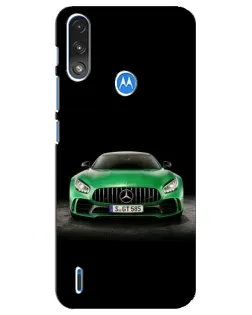 Чехол для Motorola E7 Power с картинкой «Mercedes — неоновый лого»