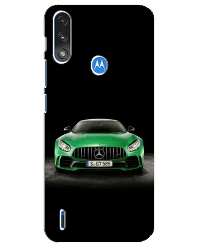 Чехол для Motorola E7 Power с картинкой «Mercedes — неоновый лого»