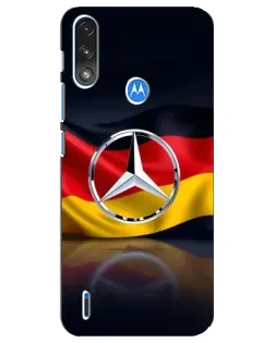 Чехол для Motorola E7 Power с картинкой «Mercedes — флаг Германии»
