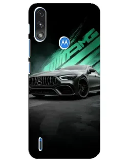 Чехол для Motorola E7 Power с картинкой «Темный Mercedes AMG»