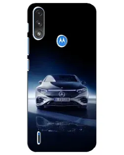Чехол для Motorola E7 Power с картинкой «Ночной Mercedes EQ»