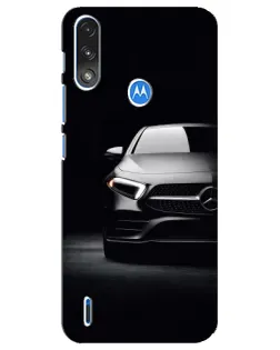 Чехол для Motorola E7 Power с картинкой «Свет фар Mercedes»