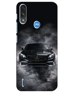 Чехол для Motorola E7 Power с картинкой «Mercedes в дыму»