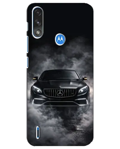 Чехол для Motorola E7 Power с картинкой «Mercedes в дыму»