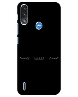 Чехол для Motorola E7 Power с картинкой «Audi — световой подпись»