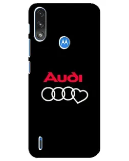 Чехол для Motorola E7 Power с картинкой «Логотип Audi Heart»