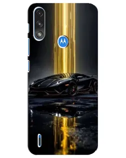 Чехол для Motorola E7 Power с картинкой «Ночной Lamborghini драйв»