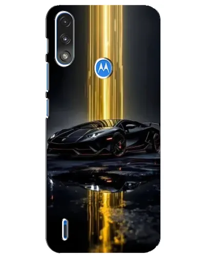 Чехол для Motorola E7 Power с картинкой «Ночной Lamborghini драйв»