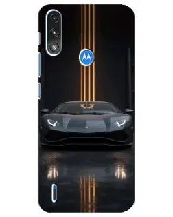 Чехол для Motorola E7 Power с картинкой «Lamborghini золотые линии»