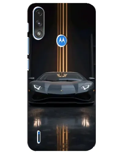 Чехол для Motorola E7 Power с картинкой «Lamborghini золотые линии»