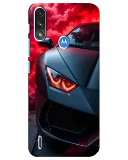 Чехол для Motorola E7 Power с картинкой «Lamborghini красное сияние»