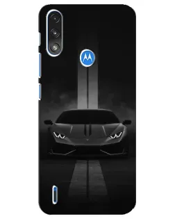 Чехол для Motorola E7 Power с картинкой «Lamborghini симметрия дорог»