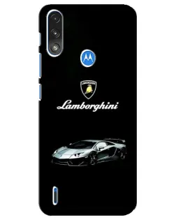 Чехол для Motorola E7 Power с картинкой «Логотип Lamborghini классика»