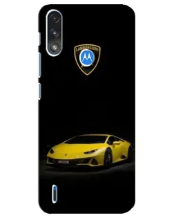 Чехол для Motorola E7 Power с картинкой «Lamborghini желтый акцент»