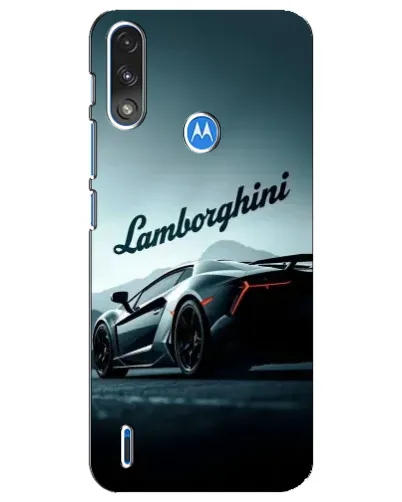 Чехол для Motorola E7 Power с картинкой «Классическая надпись Lamborghini»