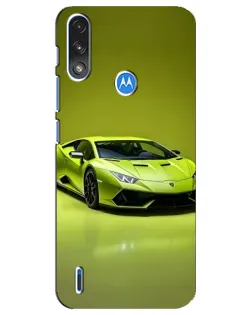 Чехол для Motorola E7 Power с картинкой «Салатовый Lamborghini Huracan»