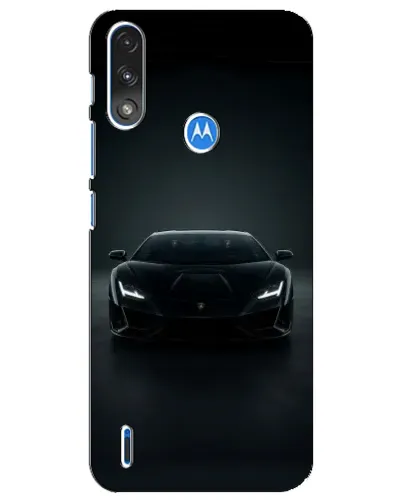 Чехол для Motorola E7 Power с картинкой «Черный Lamborghini Aventador»