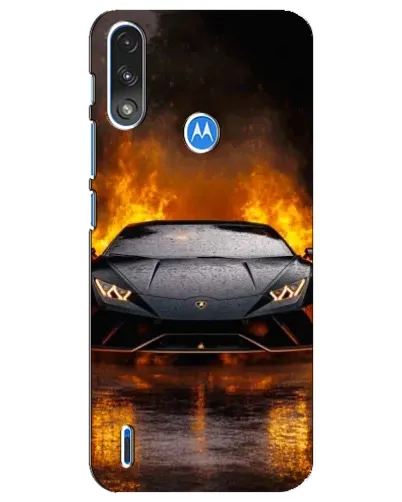 Чехол для Motorola E7 Power с картинкой «Lamborghini в огне»