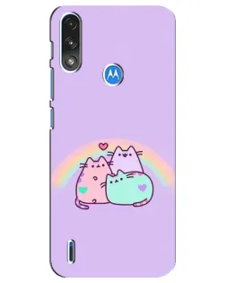Чохол для Motorola E7 Power з картинкою «Веселкові Пушини»