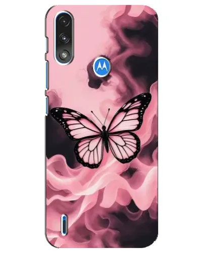 Чехол для Motorola E7 Power с картинкой «Бабочка в дыму»
