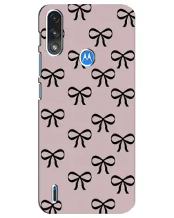 Чехол для Motorola E7 Power с картинкой «Черные бантики»