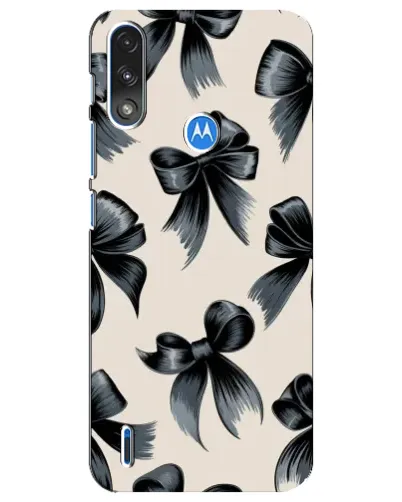 Чехол для Motorola E7 Power с картинкой «Банты Coquette»