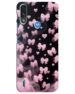 Чехол для Motorola E7 Power с картинкой «Неоновое кружево»