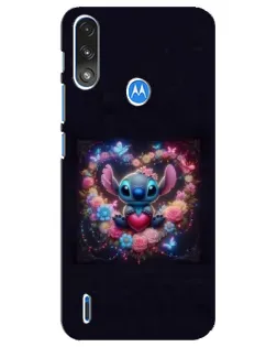 Чехол для Motorola E7 Power с картинкой «Stitch в цветах» Чехол для Motorola E7 Power с картинкой «Stitch в цветах»