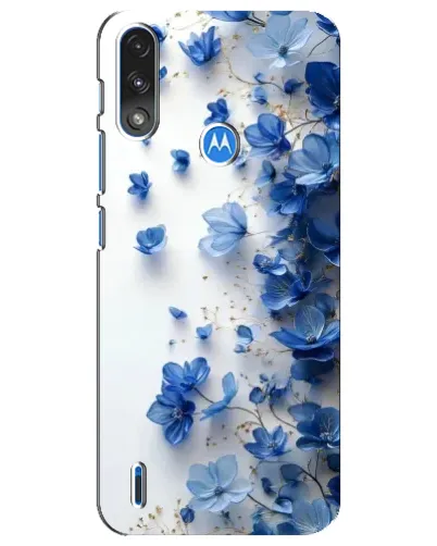 Чохол для Motorola E7 Power з картинкою «Блакитний квітковий каскад»