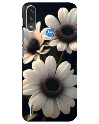 Чохол для Motorola E7 Power з картинкою «Білі маргаритки макро»