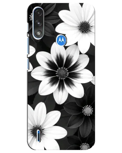 Чохол для Motorola E7 Power з картинкою «Монохромні айстри»