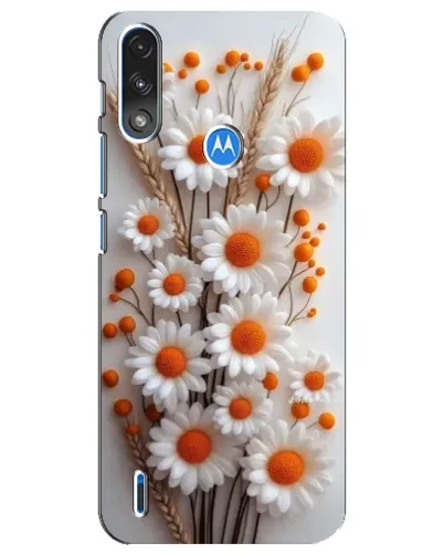Чохол для Motorola E7 Power з картинкою «Білі сухоцвіти»