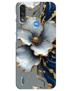 Чохол для Motorola E7 Power з картинкою «Біла квітка та золотий флюїд» Чохол для Motorola E7 Power з картинкою «Біла квітка та золотий флюїд»