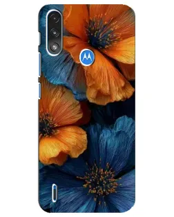 Чохол для Motorola E7 Power з картинкою «Яскрава синьо-помаранчева флора» Чохол для Motorola E7 Power з картинкою «Яскрава синьо-помаранчева флора»