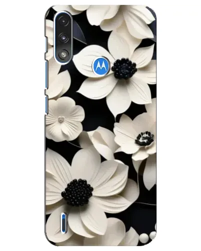 Чохол для Motorola E7 Power з картинкою «Об'ємні білі квіти»