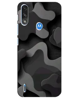 Чехол для Motorola E7 Power с картинкой «Темный абстрактный камуфляж»