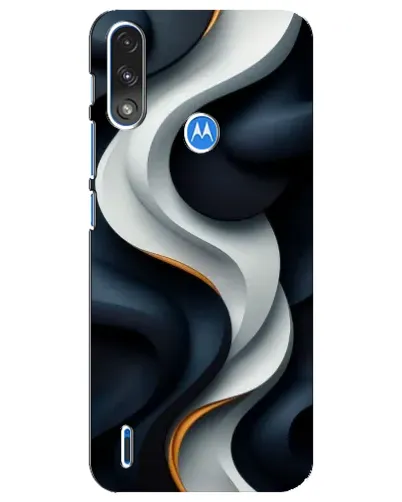 Чехол для Motorola E7 Power с картинкой «Объемные черно-белые ленты» Чехол для Motorola E7 Power с картинкой «Объемные черно-белые ленты»