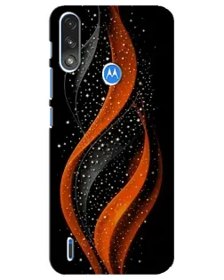 Чехол для Motorola E7 Power с картинкой «Огненная звездная волна»